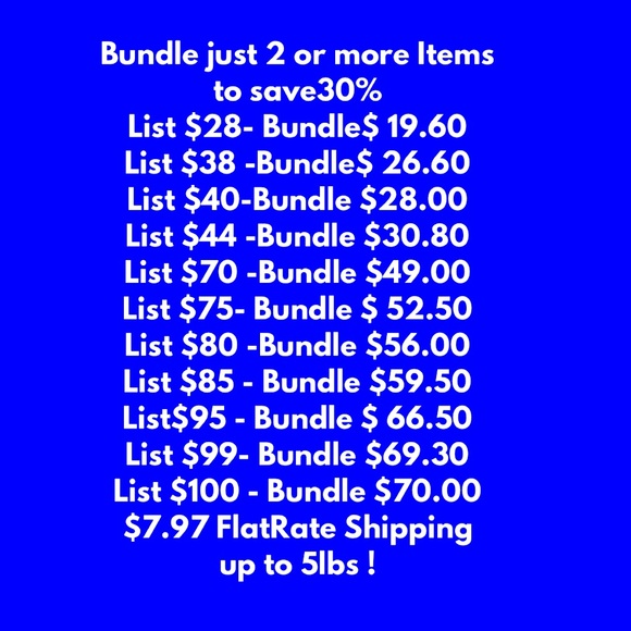 BUNDLE to SAVE 30% ! Add just 2 items from my closet to your order for Discounts - Picture 1 of 3
